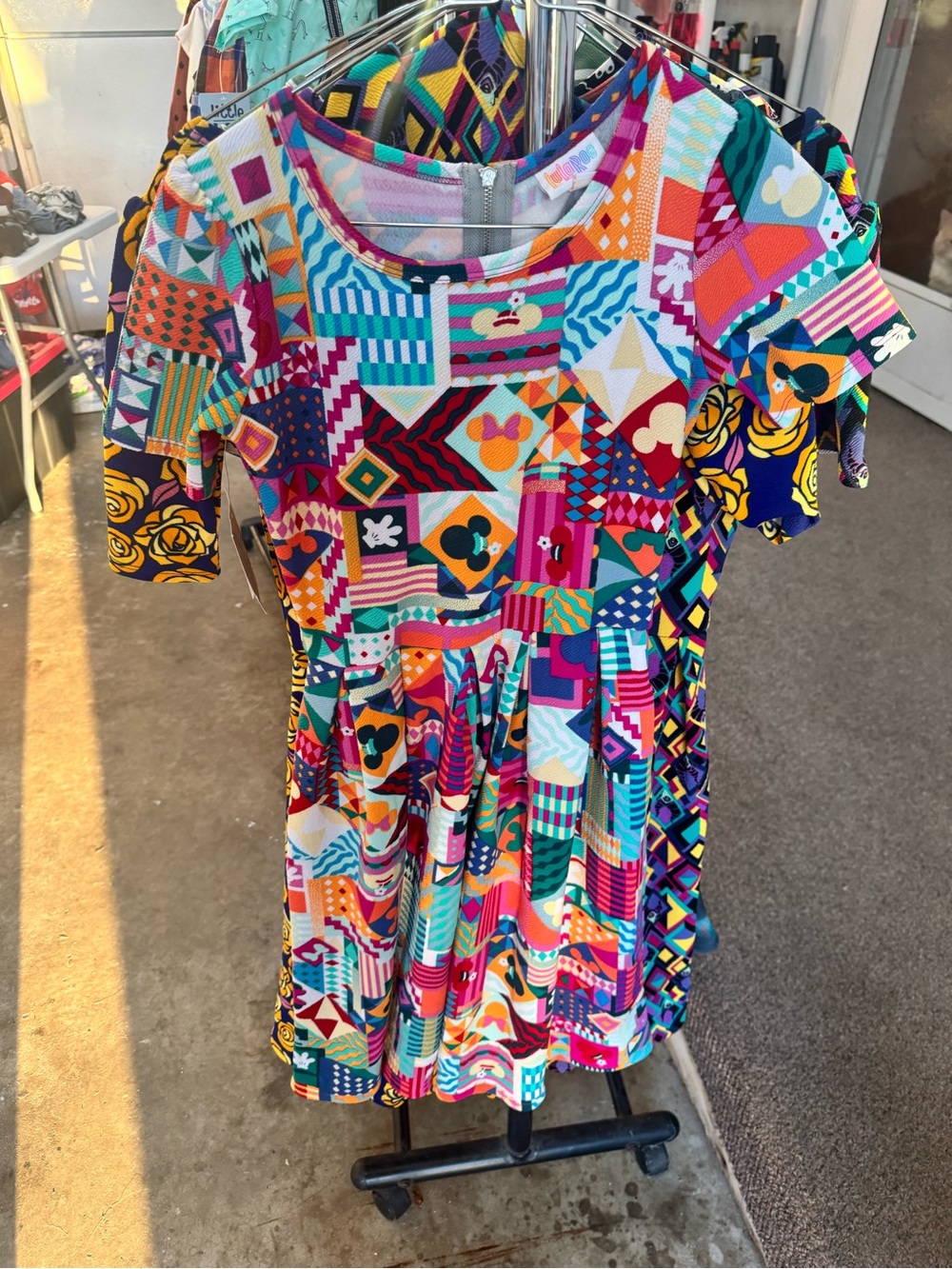 LuLaRoe Bright Multicolor Geo & Icon Print Dress